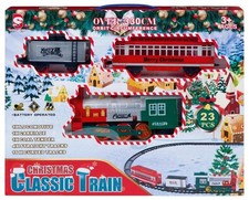 Ensemble De Train De Noël 23 Pièces À Piles Musical Décoration D'Arbre