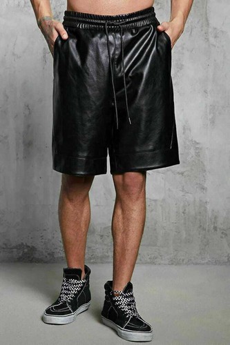 Hommes luxe cuir short - luxe,
