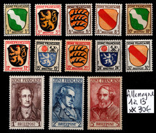 ALLEMAGNE Occupée : Timbres  1 à 13, Neufs ** = Cote 30 € / Lot COLONIES