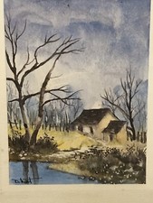 Ancien Tableau Aquarelle