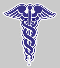 INFIRMIERE MEDECIN AIDE SOIGNANTE CADUCEE 10cm AUTOCOLLANT STICKER (CA122)