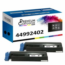 PREMIUM CARTOUCHE x2 Toner 44992402 Noir Compatible OKI