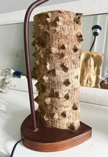 Beau pied de Lampe contemporain bois tropical de bonne manufacture