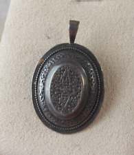 Ancien pendentif / médaillon, broche, en argent