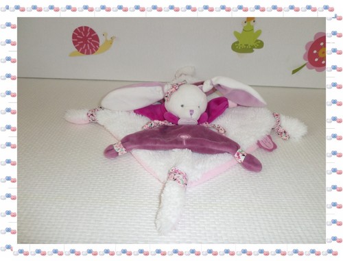 Doudou plat carré - carré, lapin