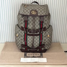 Sac à dos GUCCI GG Supreme Skateboard 690999 toile cuir beige marron toile co...