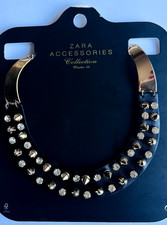 Collier ZARA noir simili cuir