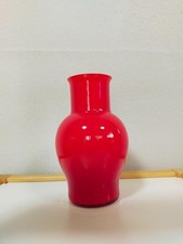 Vase Carlo Moretti en verre de Murano rouge Venise soufflé à la main décorati...