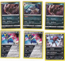 Lot x6 POKEMON Darkness Cards
