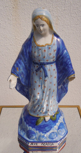 Statue vierge faïence - statue,