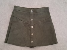 Jupe short suédine kaki zara - jupe,
