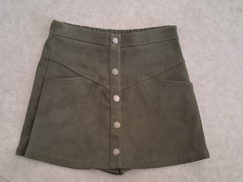 Jupe short suédine - kaki, zara