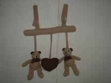 Peluche jouet à suspendre "Nounours" jeu d'éveil / activité 1er âge 15cm POU043