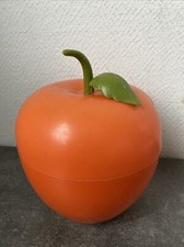 Ancien Seau A Flacon En Forme de Fruit Pomme Pêche Orange Plastique Deco Retro 