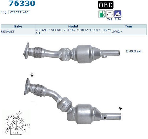 Pot catalytique renault megane - pot,