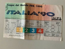 TICKET MATCH COUPE DU MONDE ITALIA 90 / 1/4 FINALE ALLEMAGNE TCHECOSLOVAQUIE