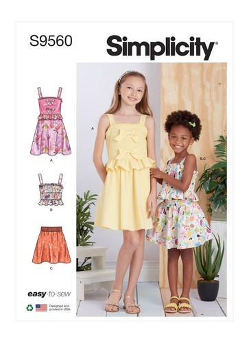 Simplicité 9560 robe - 9560, fille