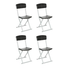 Lot de 4 Chaises Pliantes "Assise" 83cm Noir