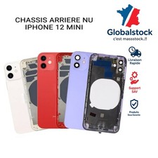CHASSIS ARRIERE NU POUR IPHONE 12 MINI BLANC VIOELT BLEU ROUGE NOIR VERT