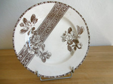 PLAT ROND FAIENCE E.BOURGEOIS XIX ème DECOR DENTELLE FLEURS DE CERISIERS Lot C.