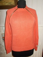 Pull maille doux coton/angora orange GAASTRA S 36/38  2 zips