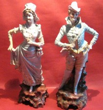 Un incroyable et une merveilleuse 2 sujets en Biscuit Couple XIX ème Romantique 