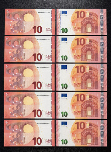 Lot billets 10 euros - 10,