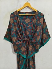 Floral Print Sari Silk Kaftan