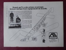 4/1977 PUB AERAZUR COMBINAISON GILET SAUVETAGE BARRIERE ARRET ORIGINAL FRENCH AD