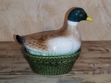 Canard terrine faïence barbotine