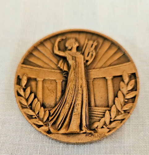 Art deco medaille bronze - art,