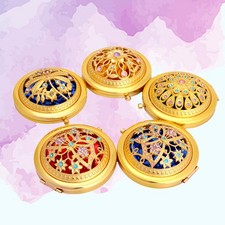 Miroir de poche pliant creux doré rond petit miroir portable miroir de