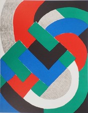 Sonia DELAUNAY : Composition bleu, vert et rouge - Lithographie originale