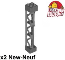 Lego 2x Support 2x2x10 Girder Triangular Vertical pilier poutre gris foncé 95347