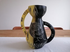 Vase Céramique Signé BG VALLAURIS Des Ateliers Hélène Ugo. Genre Africaniste.