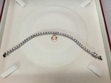 Bracelet 7 pouces argent sterling 925 topaze blanche 11 grammes qualité AAA 12 J