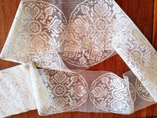 DENTELLE -  170 cm de dentelle de Calais au filet début XXe - largeur 12,50 cm