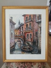 Tableau aquarelle ancienne de