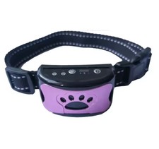 Collier Anti-Aboiement pour Chien Rechargeable USB 7 Niveaux Vibration Violet