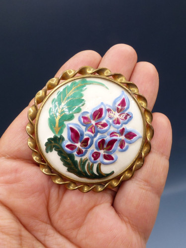 Broche ancienne laiton - broche,