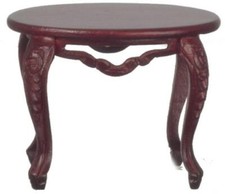 Table D'Appoint Victorienne En Acajou 1:12 Pour Salon