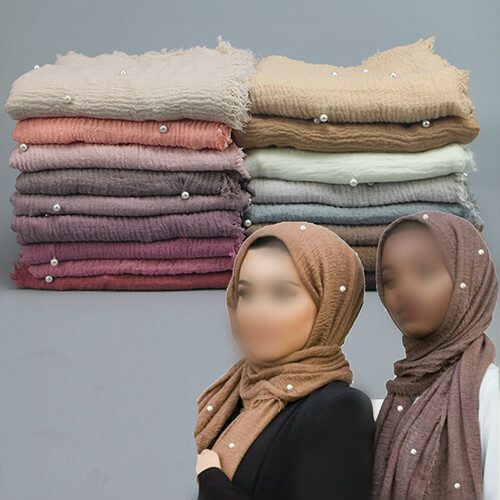 Foulard uni avec perles pour - foulard,