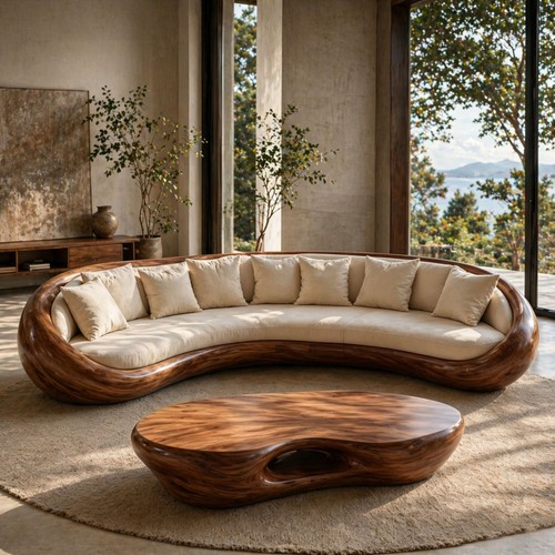 Canapé courbé design luxe