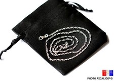 petite chaine en argent massif 925 figaro taille Pour pendentif 50cm 70cm 80cm
