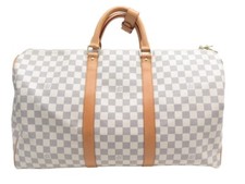 SAC DE VOYAGE A MAIN LOUIS VUITTON KEEPALL 50 N41430 TOILE DAMIER AZUR BAG 2000€