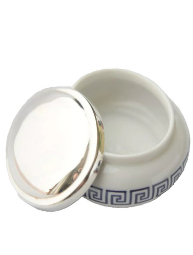 Boîte porcelaine argent - boîte,