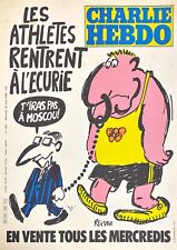 Charlie Hebdo - T'iras pas à Moscou  REISER -  1980 Affiche Originale