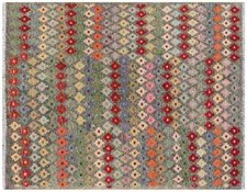 Afghan Maimana Kelim Tapis 150x200 Tissé à la Main Multicolore Géométrique 6