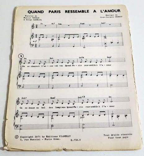 Partition vintage sheet - , music