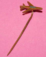 vintage broche insigne AIGUILLE uniforme PILOTE avion CSA Czech Airlines PRAGUE